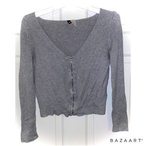 Crop zip up cardigan